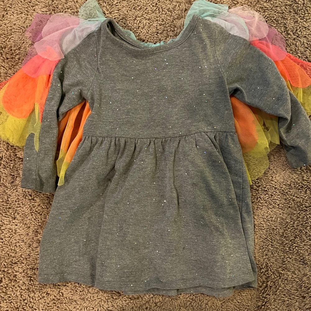 Cat and Jack rainbow feather shirt